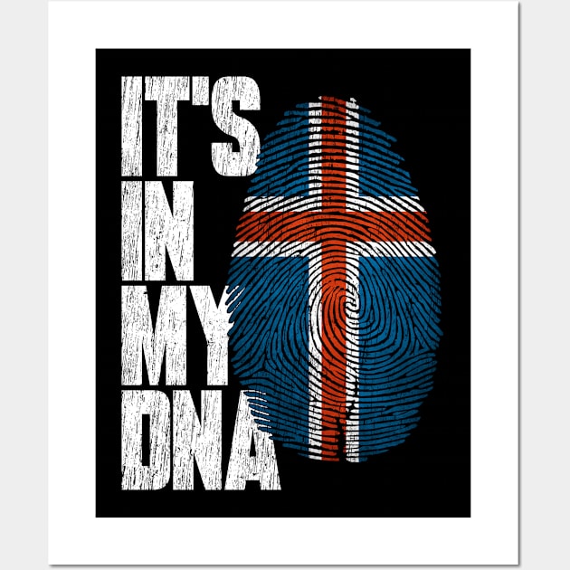 It's In My DNA Icelandic Shirt Proud Hispanic Gift Iceland Flag Wall Art by heart teeshirt